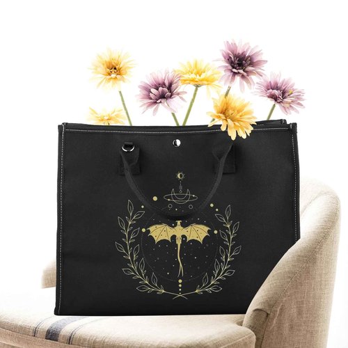 CMNIM Dragon Book Merch Book Lover Large Tote Bag Fantasy Book Series Gift Rider Gifts for Fans
