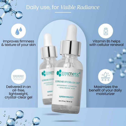 Cosmetic Skin Solutions LLC #1 BEST Supreme Hydra B5 Gel - Deeply moisturizing HA gel combines antioxidants Vitamin B5 to SUPERHYDRATE™ depleted moisture levels (2 oz)