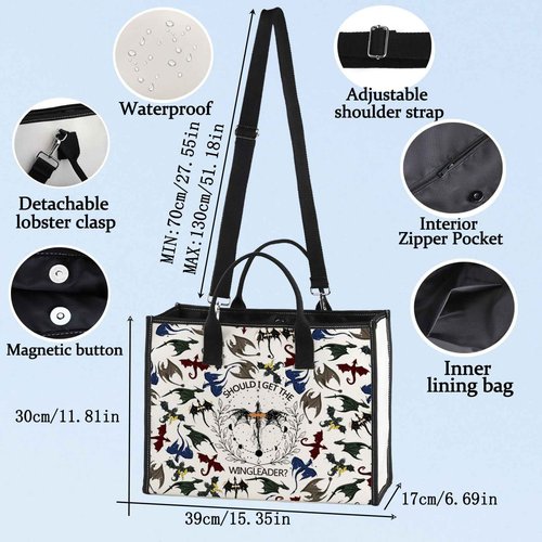 BWWKTOP 4Wings Dragon Makeup Bag Fantasy Bookish Gift Iron Flame Dragon Rider Zipper Pouch Bag Riders Quadrant Gift (GET THE WINGLEADER BG)
