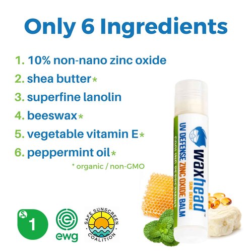Waxhead Tinted Sunscreen For Face, Zinc Oxide, SPF Lip Balm SPF, Lip Sunscreen For Lips