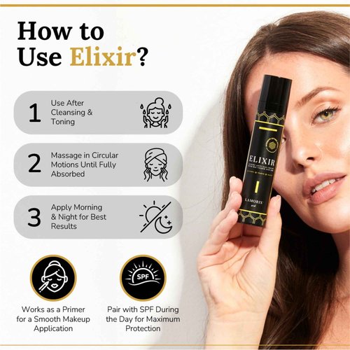 Lamorix Elixir Bee Venom Skin Treatment Cream – Anti-Aging Face Cream with Hyaluronic Acid & Coenzyme Q10 – Deep Wrinkle Filler & Instant Face Lift Treatment – 50ml