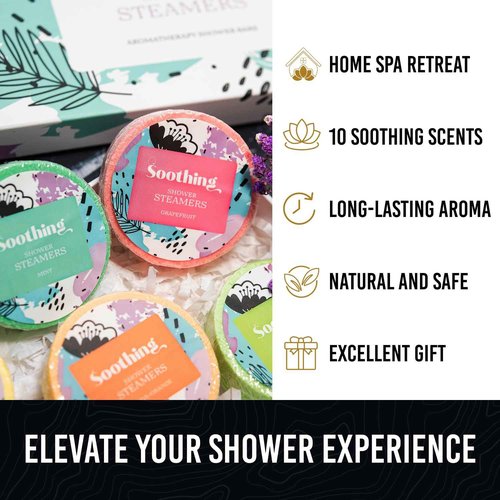Valentines Day Gifts for Her - Shower Steamers Aromatherapy Gift Set - Valentines Gifts for Mom, Wife, Girlfriend, Grandma, Daughter - Natural Essential Oil Home Spa Self-Care - 10 Pack