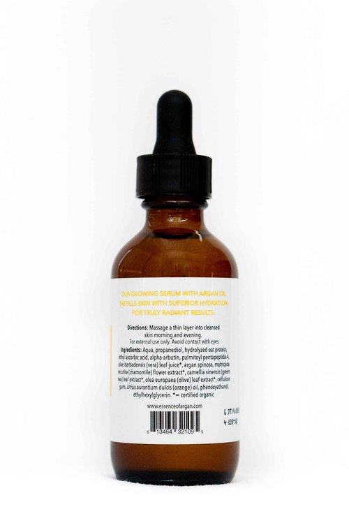 Essence of Argan Glow Face Serum Vitamin C with Alpha Arbutin Matrixyl & Oat Protein for a Firmer Radiant Skin Face Brightening (2 fl oz/60 ml)