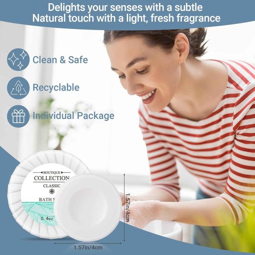Demissle 500 Pcs Mini Soap Bars 0.4 oz Small Round Coin Size Hotel Soap Bars Bulk Individually Wrapped Hand Travel Soap Guest Bathroom Toiletries for Party Favors Motel Body Cleansing