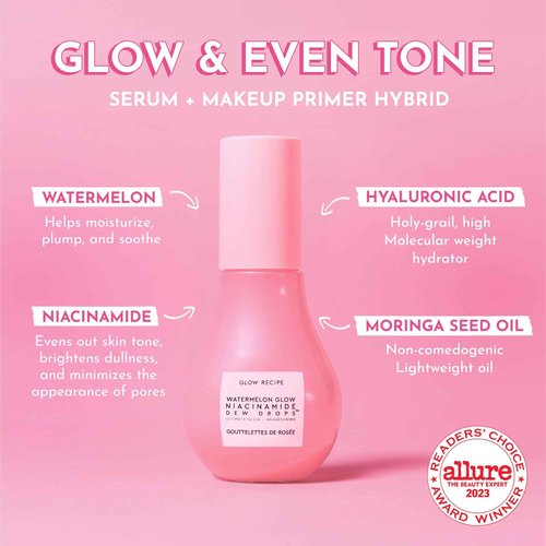 Glow Recipe Soothe, Glow & Bright Gift Set - Niacinamide Dew Drops Illuminating Primer & Avocado Ceramide Facial Serum & Guava Dark Spot Serum - Korean Skincare Travel Kit (3 Count)