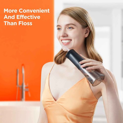 Bitvae Cordless Water Dental Flosser & P1 Portable Mini Water Flosser for Travel, Black & Black