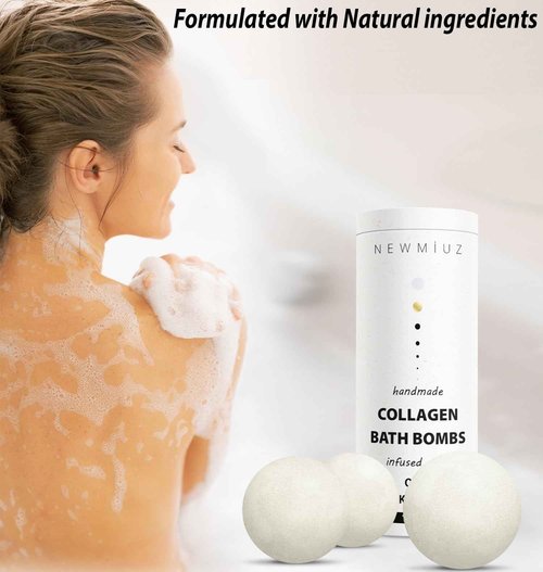 Collagen & Arnica Fizzing Bubble Bath Bombs Gift Set Pack of 2 Perfect Self Care Gift for Birthday Christmas or Stocking Stuffers