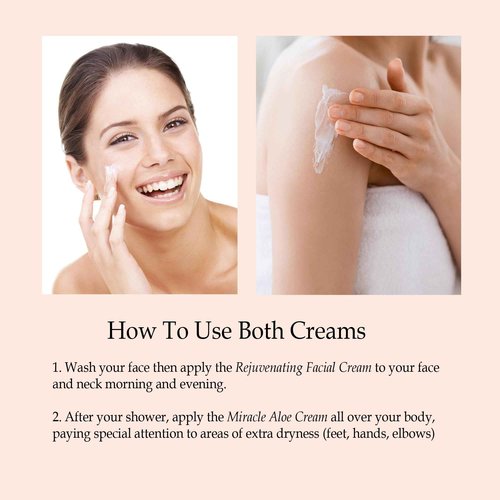 DELÚVIA Ultimate Aloe Skincare Bundle – Miracle Aloe Cream 8 oz and Rejuvenating Face Cream 2 oz