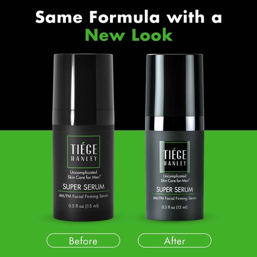 Tiege Hanley Anti Aging Face Serum for Men, Super Serum with Peptides, Retinyl Palmitate, and Sodium Hyaluronate to Firm Skin and Reduce Fine Lines, Men’s Skin Care, 0.5 Fl Oz, 2 Pack
