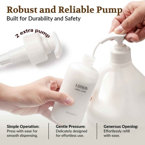 NISGUR Hotel Body Lotion in Gallon Size 1 Gallon Each Total 2 Gallon Jugs with Extra Pump Dispenser to Refill Wall-mounted and Stand Dispenser Aloe vera, Green Tea Extract Infused Hotel Toiletries