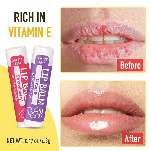 YesBes 128 Pack Lip Balm, Natural Lip Balm Bulk with Vitamin E and Coconut Oil, Moisturizing Lip Balms for Dry Cracked Lips, Lip Balms for Stocking Stuffers - 8 Flavors