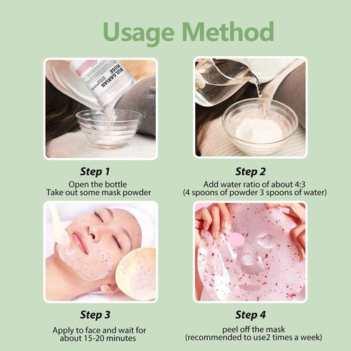 Fokiabin Jelly Mask Hydrating Deep Cleaning Detoxing Healing and Relaxing Premium Modeling Rubber For Facials Professional Set - 2 Treatments (barbados aloe,VC)