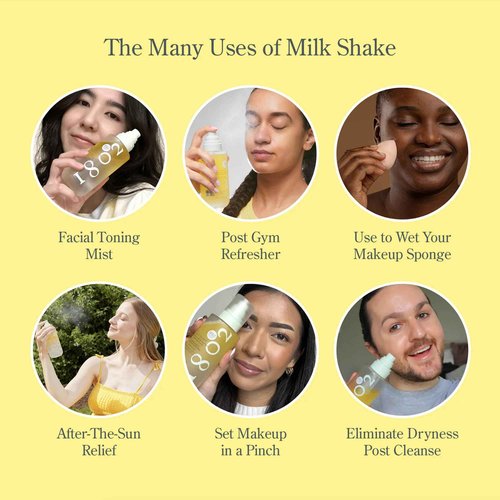 Beekman 1802 Milk Shake Facial Toner - Pack of 2 - Includes 2 oz + 8 oz Bottles - Fragrance Free - Relieves Redness - Non-Comedogenic, Alcohol Free - Good for Sensitive Skin - Cruelty Free