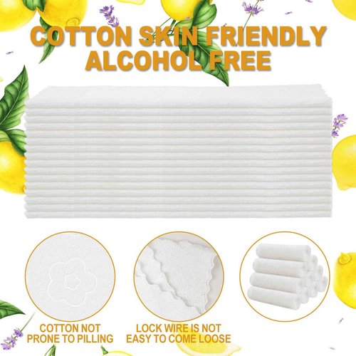 Moist Cotton Towel Bulk Moist Towelettes Individually Wrapped 8.7" x 8.7",White Towel Services,Refreshment Pre Moistened Towels Lavender and Lemon Scent for Travel Sport Party Spa Dentist Hote200