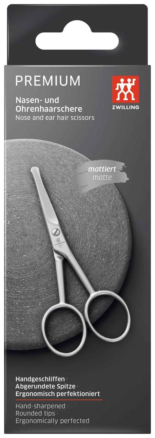 ZWILLING Nose Facial Hair Scissors, Durable Stainless Steel, Matte, Premium Facial Care, 105 mm
