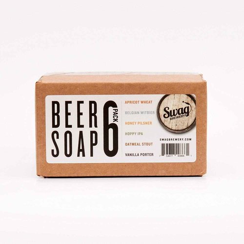 BEER SOAP 6-PACK - All Natural + Made in USA - Actually Smells Good! Perfect Craft Beer Gift Set for Beer Lovers, Guy Gift, Man Cave Gift, Drinking Gift