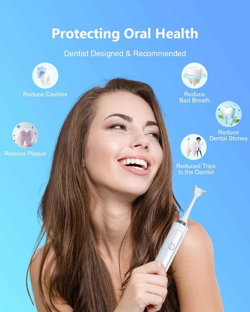 Rechargeable Electric Flosser – 4-Speed Dental Flosser with 60 Heads & Tongue Cleaner – contactless Charging Base for Adults & Kids – Dentist-Approved Gum Care & Water Flosser Alternative