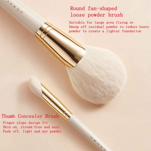 RIJAHO Makeup brush gift set: 14 piece professional makeup brush advanced synthetic kabuki brush set foundation make-up powder blusher eye shadow concealer high gloss brush mixed makeup brush set