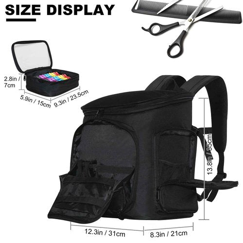 Hairstylist Travel Bag Hair Stylist Bag for Traveling, Cosmetology Hairdresser Bag with Adjustable Dividers, Barber Case Backpack for Clippers and Supplies Hairstylist Essentials Barber Accessories