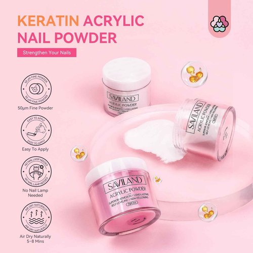 SAVILAND Acrylic Nail Kit with Drill: Professional Nail Kit Acrylic Set for Beginners with Everything Gel Polish U V Light Decorations for Home Salon Gift Set