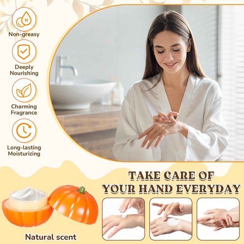 12 Pcs Pumpkin Hand Cream Gifts Set for Women, Funny Fruit Hand Cream Gift for Baby Shower, Birthday Day, Fall Holiday Party, Bridal Shower Favors, Bridesmaid Gifts and Wedding Favors Party Supply
