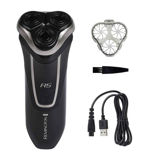 Remington R5 Style Series Rotary Shaver for Men, Smooth Glide for Sensitive Skin Comfort, Waterproof Rechargeable Electric Razor with Graphite Coating and Contour Technology