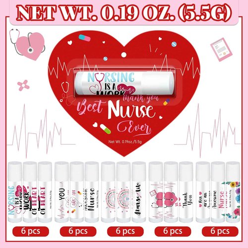 30 Pack Nurses Appreciation Gifts Bulk Lip Balms Christmas Hospital Staff Team Thank You Gifts Best Nurse Ever Fall Thanksgiving Xmas Appreciation Party Favors for Coworkers Midwife Women Presents