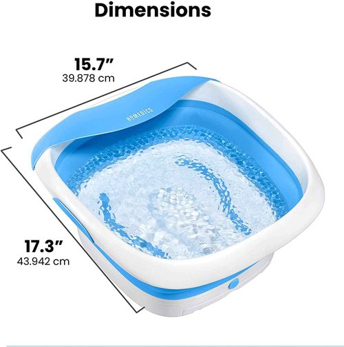 Homedics Compact Pro Spa Collapsible Footbath with Heat | Vibration Massage, ACU-Node Surface, Heat Maintenance | Improves Circulation, Soothe Tired Muscles, Collapsible Tub for Easy Storage