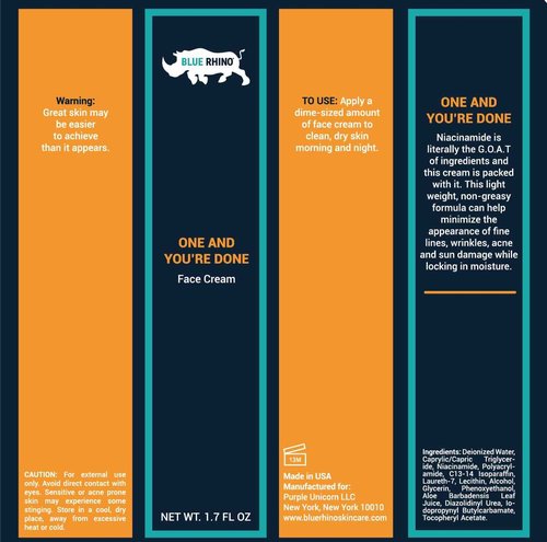 Blue Rhino One and You're Done Face Cream Skincare