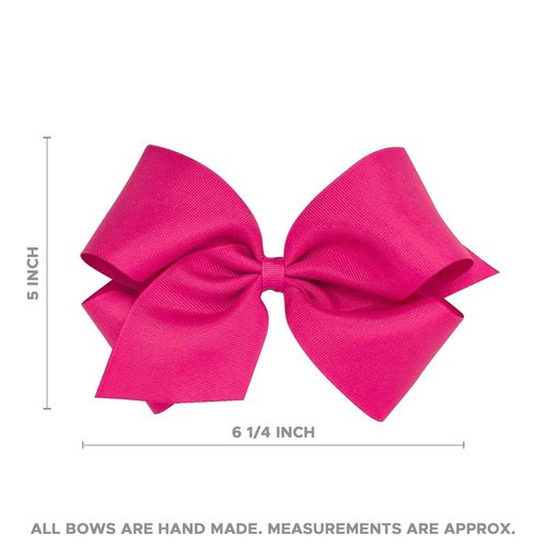 Wee Ones Girls' Pink Wonderland Christmas Hair Bows, Embroidered Moonstitch or Holiday Print Grosgrain on WeeStay no-slip clip, King, Tree Stitch