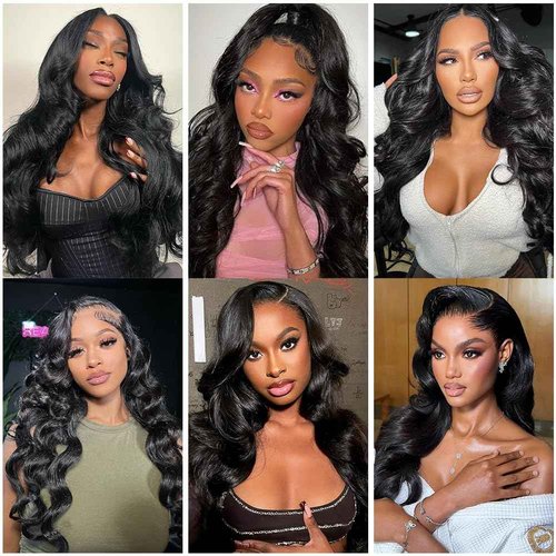 24 26 28 inch Human Hair Bundle Natural Black Body Wave Bundles 100% Unprocessed Brazilian Virgin Hair 3 Bundles 150g #1b Color Natural Black