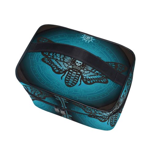 Makeup Bag, Skull Butterfly Travel Makeup Organizer Bag Cosmetic Cases Toiletry Bags for Girl Women Ladies