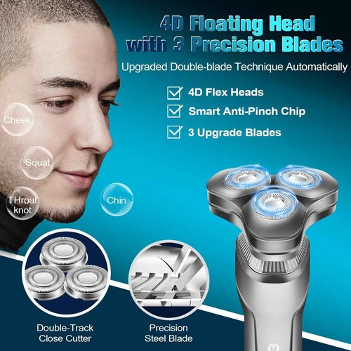 Electric Razor for Men,Upgrade Men’s Electric Shavers Rotary LED Display/Waterproof/Rechargeable, Shaver for Men Cordless Floating Head