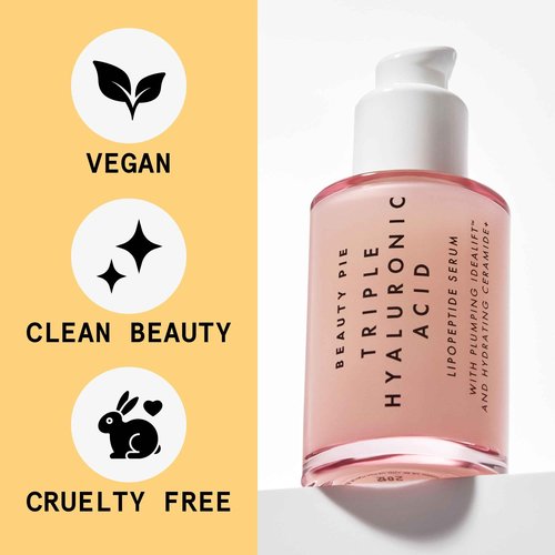 Beauty Pie Triple Hyaluronic Acid & Lipopeptide Serum 50ml – Deep Hydration, Plumping & Smoothing Face Serum – Anti-Wrinkle, Fine Line Care – Lightweight, Fragrance-Free Formula
