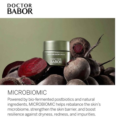 BABOR Microbiomic Moisture Glow Cream, Lightweight Daily Moisturizer with Light-Reflecting Pigments, Instant Glow and Hydration, Prebiotics & Probiotics Facial Cream, Radiant Even Complexion, 1.7 oz