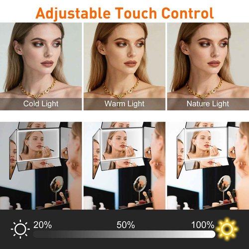 LMZNXCZ 5 Way Mirror for Self Hair Cutting,360 Haircuts Mirror Men for Barber Use Tools,to See Back of Head,Tri Fold with Portable Height Adjustable Telescoping Hooks