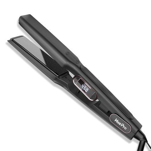 HeirPro Ceramic Flat Iron Hair Straightener with 3D Floating Plate,Hair Iron Straightener with 15 Temps for Thick Hair | Ergonomic Silicone Handle | LCD Display | Dual Voltage (1 1/2 in)