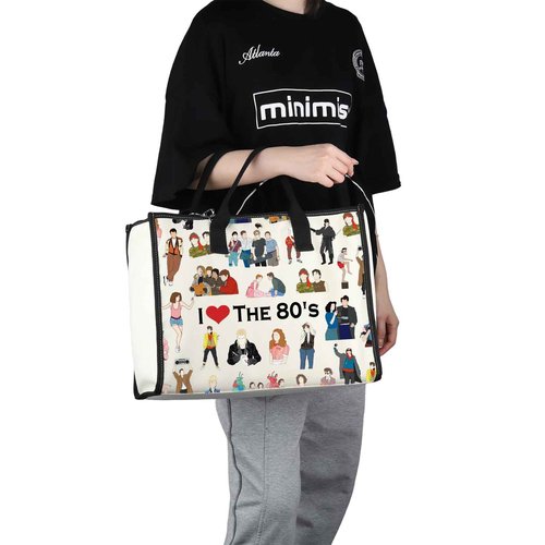 G2TUP Movies Inspired Gift I Love The 80's Tote Bag 80’s Movies Lover Fan Handbag Movies Merchandise 80’s Gift (I Love The 80's TT)