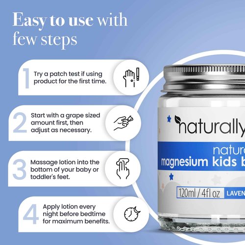 NaturallyMum Magnesium Body Lotion Bundle for Mum and Kids | Support for Sleep, Heart, Bone, Nerve, Gut and Muscle Health | Adult Lavender | Kids Lavender & Chamomile | 2 x 4 fl oz