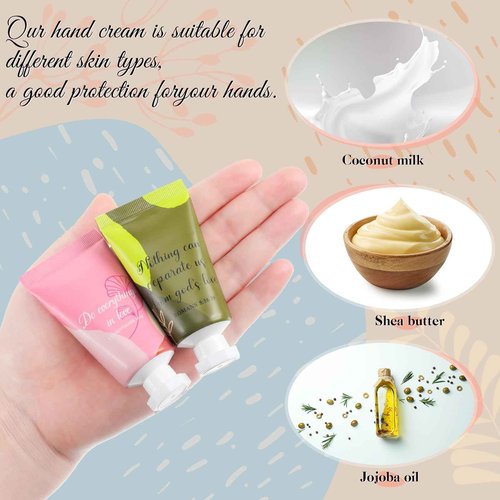 48 Pcs Christian Hand Lotion Bulk Gifts for Women Bible Verse Mini Travel Hand Cream Religious Thanksgiving Christmas Gift for Church Members Prayers Teachers Coworkers Homeless