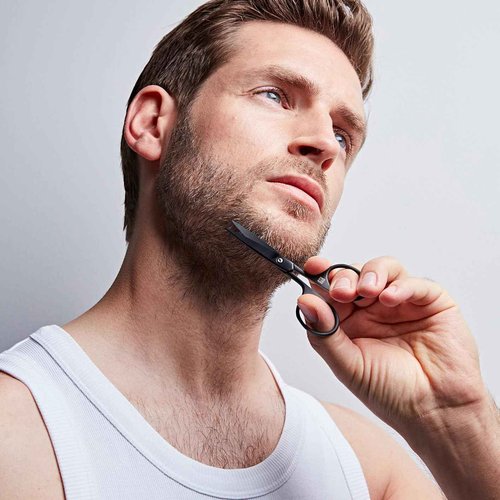 ZWILLING Beard Scissors (with extended handle width, scratch resistant, straight cutting edge and fine tip), Premium, Black, 4.5 inch