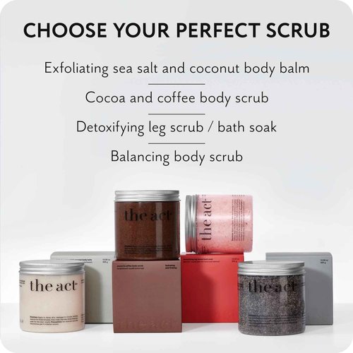 Exfoliating Body Scrub with Sea Salt & Coconut - Nourishing Restores Cleanser Body Balm - Home Spa Care, Vegan, Organic (10.58 Oz, Coconut)