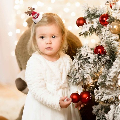 Yuxung 35 Pcs Christmas Hair Clips Reindeer Antlers Mini Sequins Santa Hat Hair Barrettes Holiday Small Jewelry Candy Bags Christmas Organza Gift Bags with Drawstring for Women Girls Party Wedding