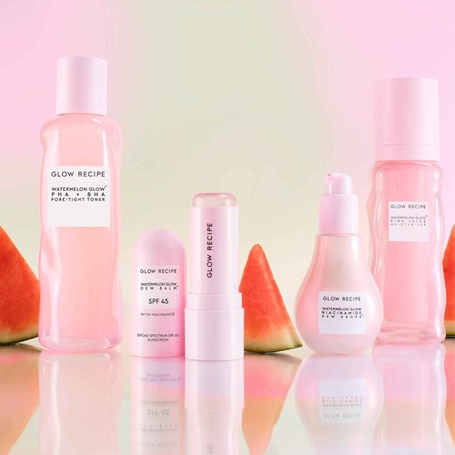 Glow Recipe Skincare Essentials Travel Duo - Watermelon Glow SPF Dew Balm Sunscreen (.58oz) + Niacinamide Dew Drops Serum with Hyaluronic Acid (15ml) - Protect from UVA Rays & Brighten Uneven Skin