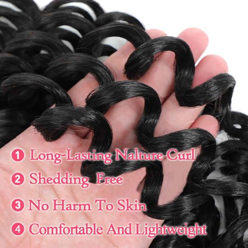 Ocean Wave Crochet Hair 10 Inch 8 packs Deep Wave Crochet Hair Synthetic Curly Crochet Braiding Hair for Black Women (10 Inch, 8 packs, 1B/27#)