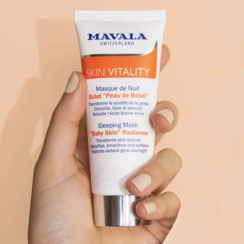 MAVALA Skin Vitality Sleeping Mask "Baby Skin" Radiance | Baby Soft Skin | Overnight Sleep Mask | Apricot Oil | Detox Face for Smooth Skin | Vibrant Look by Morning, 65 ml