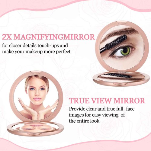 Tatuo 24 Set Sometimes You Forget Your Beautiful Compact Mirror Bulk Inspirational Appreciation Gifts for Women Pocket Makeup Mirrors for Mom Bachelorette Bridal Party Souvenir Gifts
