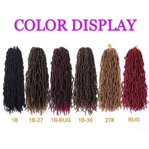 18 Inch New Faux Locs Crochet Hair Soft Locs Crochet Hair Extension Faux Locs Synthetic Crochet Hair for Women 6 Packs/Lot 126 Strands (18 Inch, T1B/27)