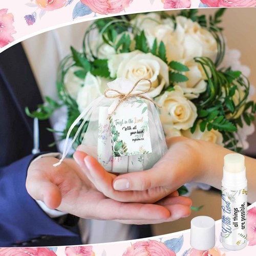 Sacubee 50 Set Christian Religious Gift Bulk Lip Balm for Women Christian Church Party Favor Bulk Bible Verse Lip Balm with Scripture Christmas Inspirational Gift for Coworker Staff Employee