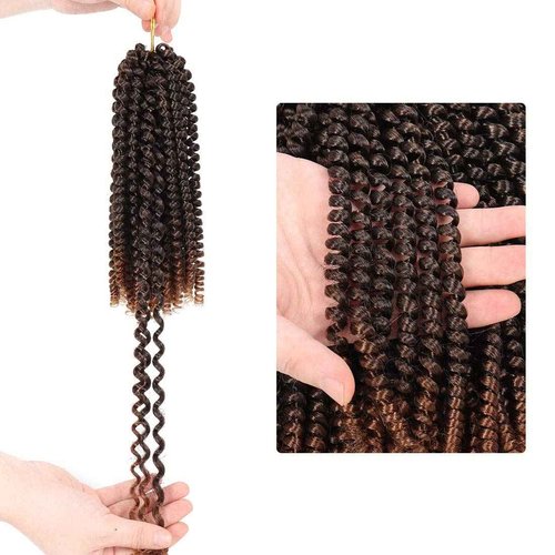 6 Packs Spring Twist Braiding Hair Spring Twists Twist Hair Synthetic Fiber Fluffy Twist Crochet Braids Low Temperature Twist Crochet Hair for Women Braiding Hair (8inch,T1B/30)